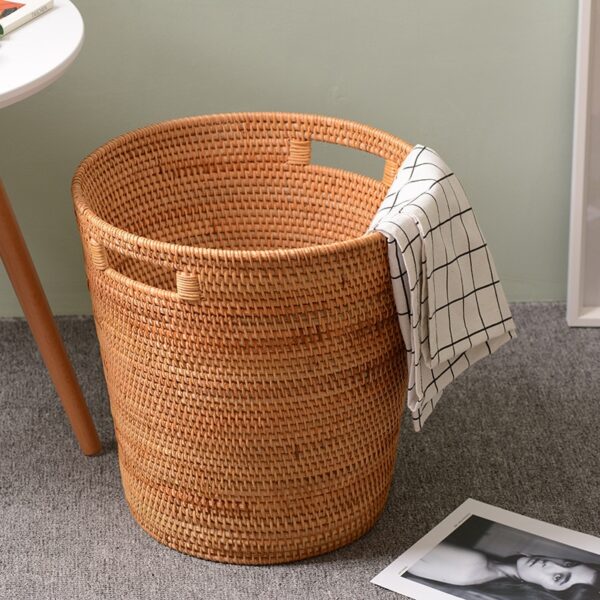 Panier à linge en rotin pour la maison – Image 5