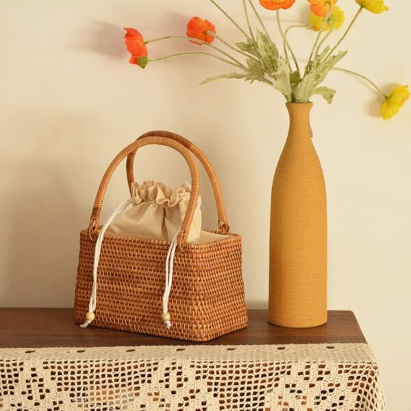 Panier À Main vintage en rotin