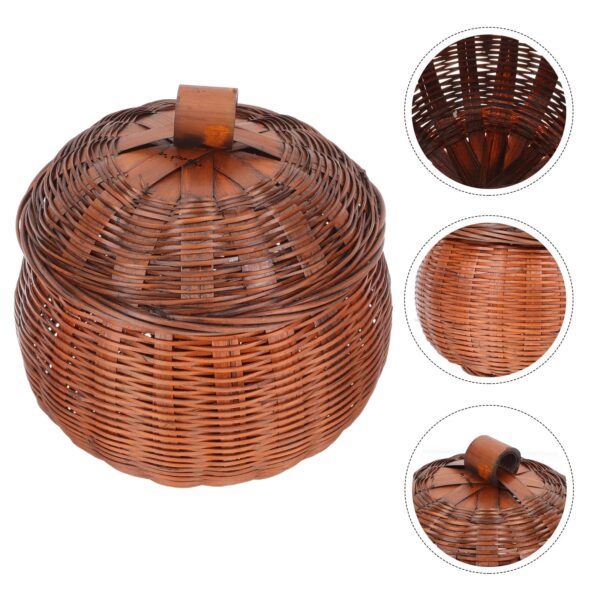 Panier à œufs rétro en rotin tissé – Image 2