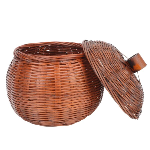 Panier à œufs rétro en rotin tissé