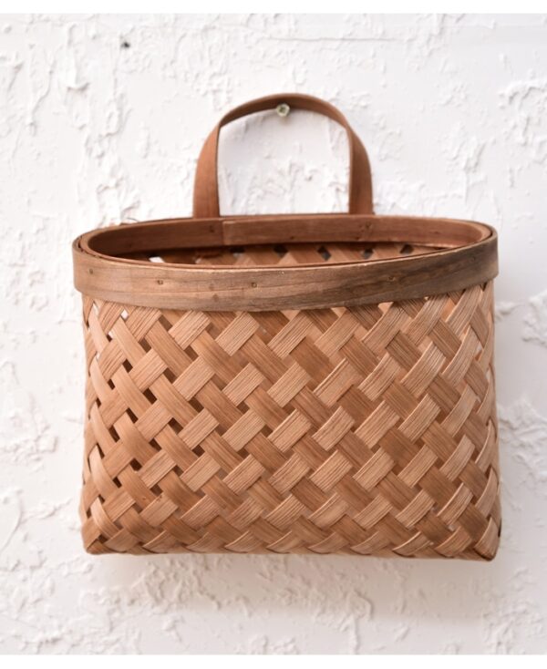 Panier de fleurs rectangulaire en bambou de style pastoral