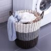 Panier de rangement à linge en rotin pliable – Image 2