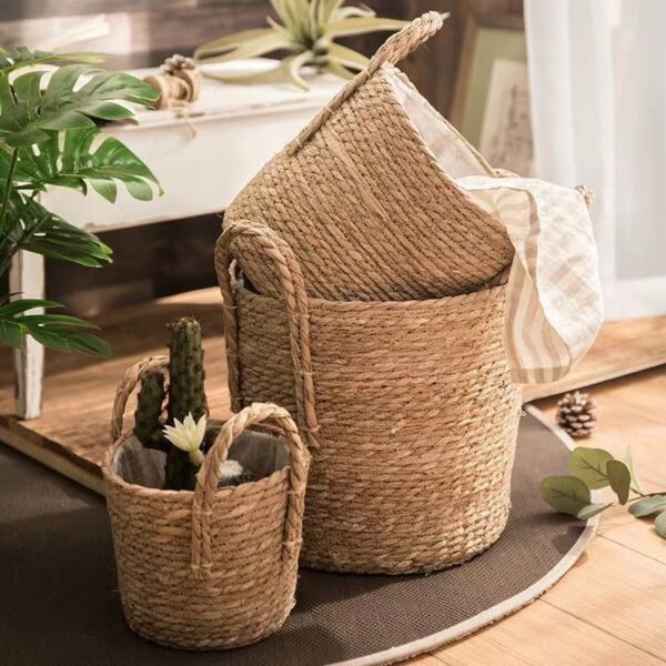 Panier de rangement en osier naturel pour jardin fleurs ou linge – Image 3