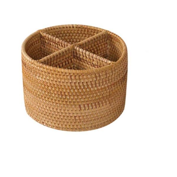 Panier de rangement en rotin à grille domestique – Image 6