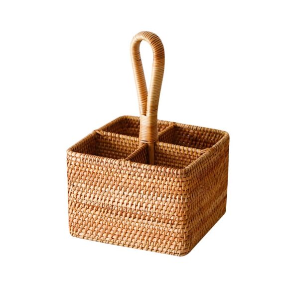 Panier de rangement en rotin à grille domestique – Image 4