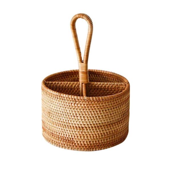 Panier de rangement en rotin à grille domestique – Image 5