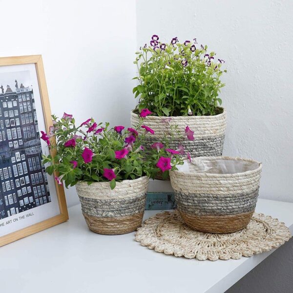 Panier de rangement en rotin tissé – Image 2