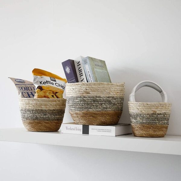 Panier de rangement en rotin tissé – Image 3