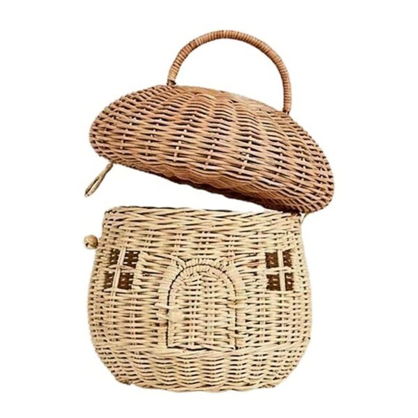 Panier de rangement en rotin tissé à la main