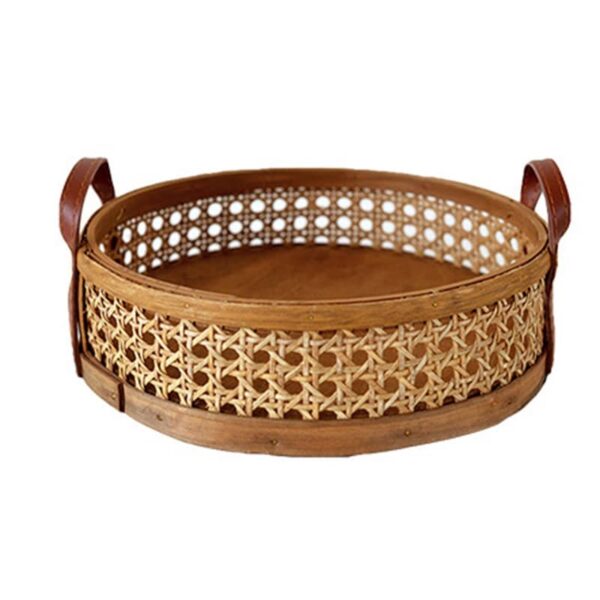 Panier de rangement marron tissé en rotin