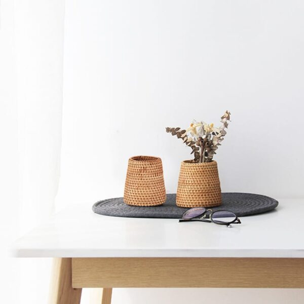 Panier de rangement ménager en rotin – Image 3