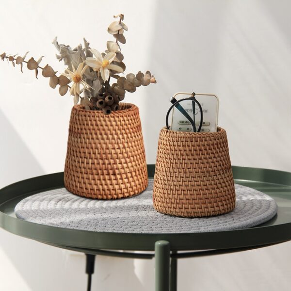 Panier de rangement ménager en rotin – Image 4