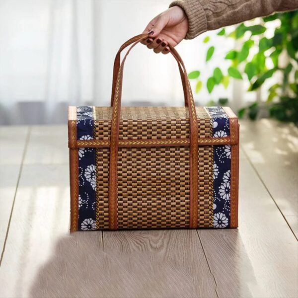 Panier Effet Rotin Design et Pliable pour Pique-Nique – Image 2