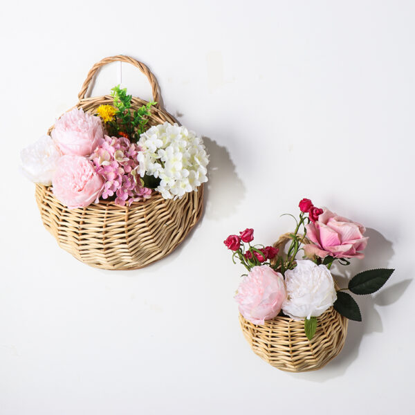 Panier porte-plante en rotin et osier fait à la main – Image 5