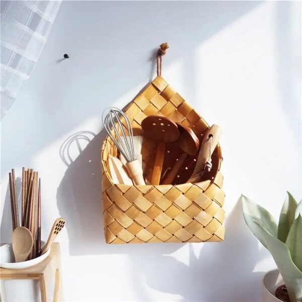 Panier de Rangement Effet Rotin Style Vintage Tissé à la Main – Image 2