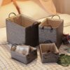 Panier rangement en forme de boîte avec des poignées – Image 2