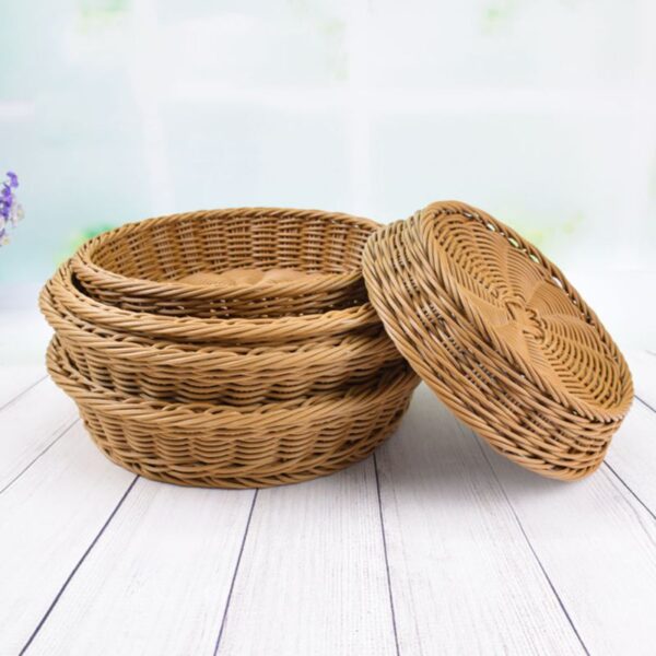Panier rond en rotin tissé à la main – Image 5