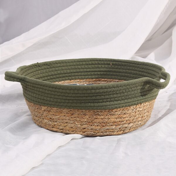 Panier vert en rotin pour chien – Image 4