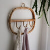 Porte-manteau mural 3 crochets en rotin naturel
