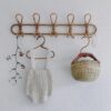 Patère 5 crochets en rotin vintage – Image 2