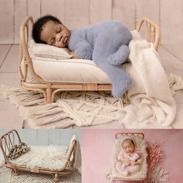 Petit lit bébé en rotin ajouré – Image 3