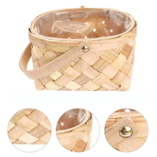 Petit Panier Osier Tissé avec Poignée – Image 3
