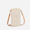 Petit sac à bandoulière en rotin beige