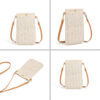 Petit sac à bandoulière en rotin beige – Image 4