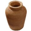 Petit vase en osier et rotin