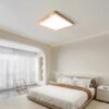 Plafonnier Bois LED Carré au Design Moderne