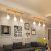 Plafonnier Bois LED au Design Moderne à Trois Têtes – Image 2