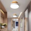 Plafonnier Bois LED Rond de Style Nordique – Image 2