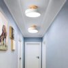 Plafonnier Bois LED Rond de Style Nordique – Image 3