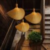 Plafonnier design suspendu en rotin, bambou et osier fait à la main – Image 3