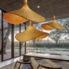 Plafonnier design suspendu en rotin, bambou et osier fait à la main – Image 4