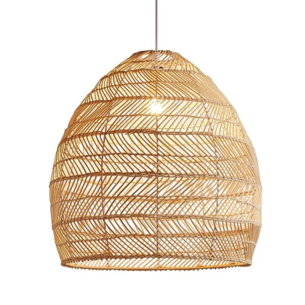 Plafonnier LED Vintage en rotin
