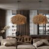 Plafonnier suspendu en osier design – Image 2