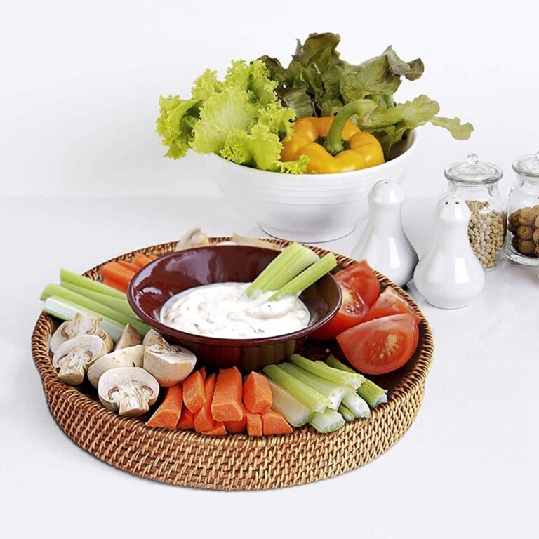 IGNPION Plateau de service rond en rotin tissé de 24,5 cm, plateau de rangement décoratif pour serviettes d'invités, plateau de rangement avec poignée, plateau de rangement pour café, boisson, petit IGNPION Plateau de service rond en rotin tissé de 24,5 cm, plateau de rangement décoratif pour serviettes d'invités, plateau de rangement avec poignée, plateau de rangement pour café, boisson, petit
