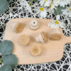 Poignées en bois de hêtre et rotin naturel pour DIY