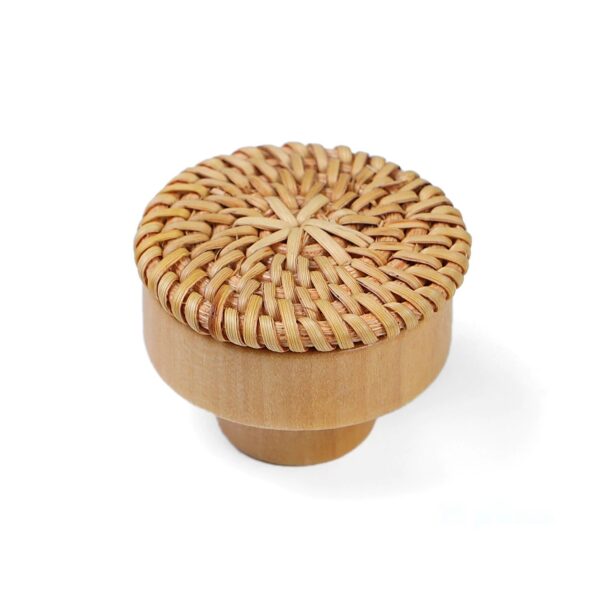 Poignées en bois de hêtre et rotin naturel pour DIY – Image 4