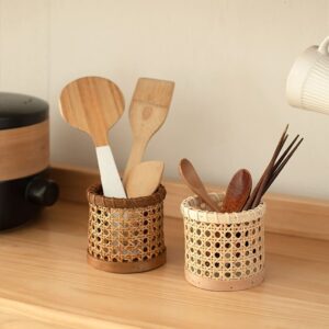 Pot à style en rotin naturel