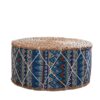 Pouf circulaire motifs tons bleus