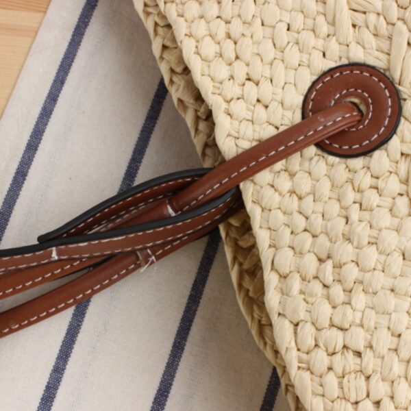 Sac à main, à bandoulière, en paille tissé à la main pour femmes – Image 4
