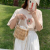 Sac à main en rotin tissé en forme de panier – Image 4