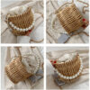 Sac à main en rotin tissé en forme de panier – Image 5