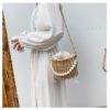 Sac à main en rotin tissé en forme de panier – Image 3