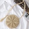 Sac bandoulière en paille tissé à la main pour femme