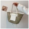 Sac d’été en paille de grande capacité fait à la main, blanc, pour femmes – Image 4
