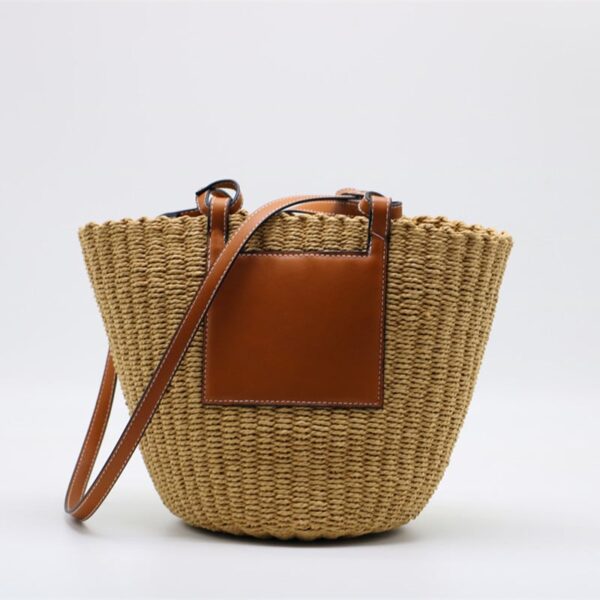 Sac en paille à bandoulière, grande capacité pour femmes