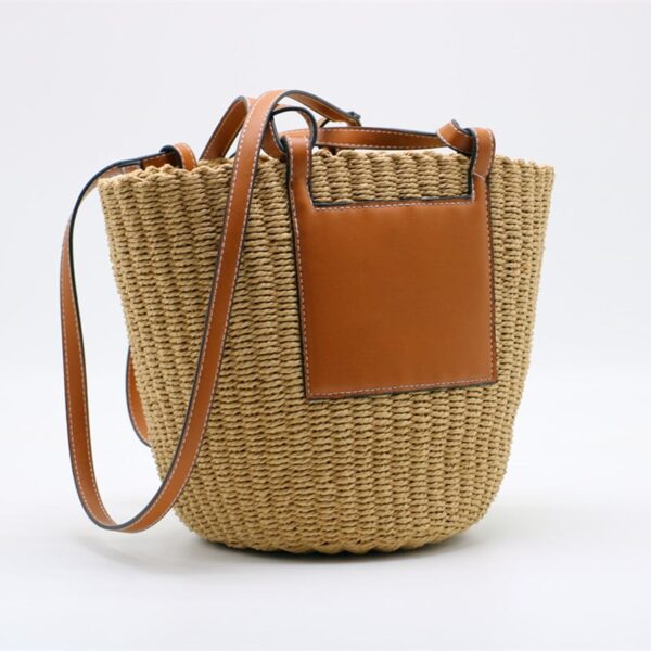 Sac en paille à bandoulière, grande capacité pour femmes – Image 3